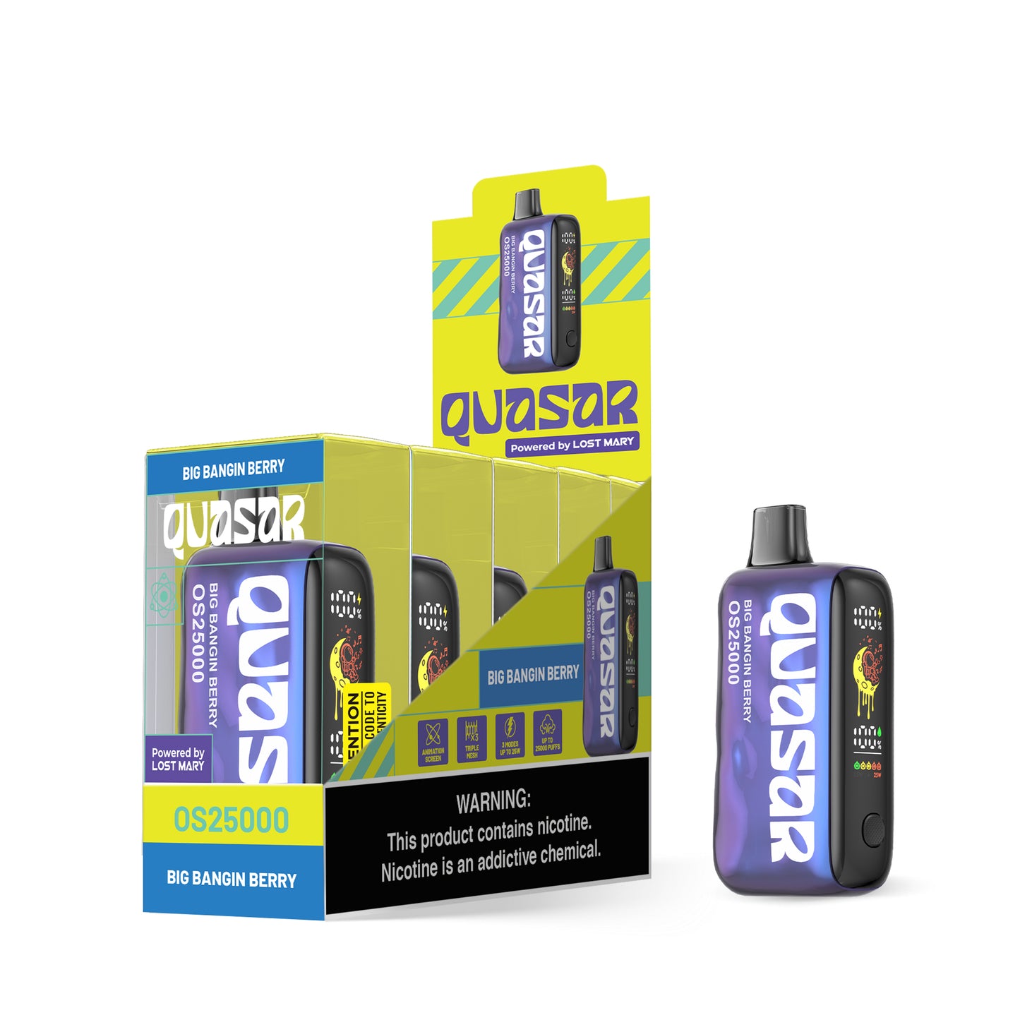 Quasar OS25000 Disposable Vape - Black Coral Wholesale