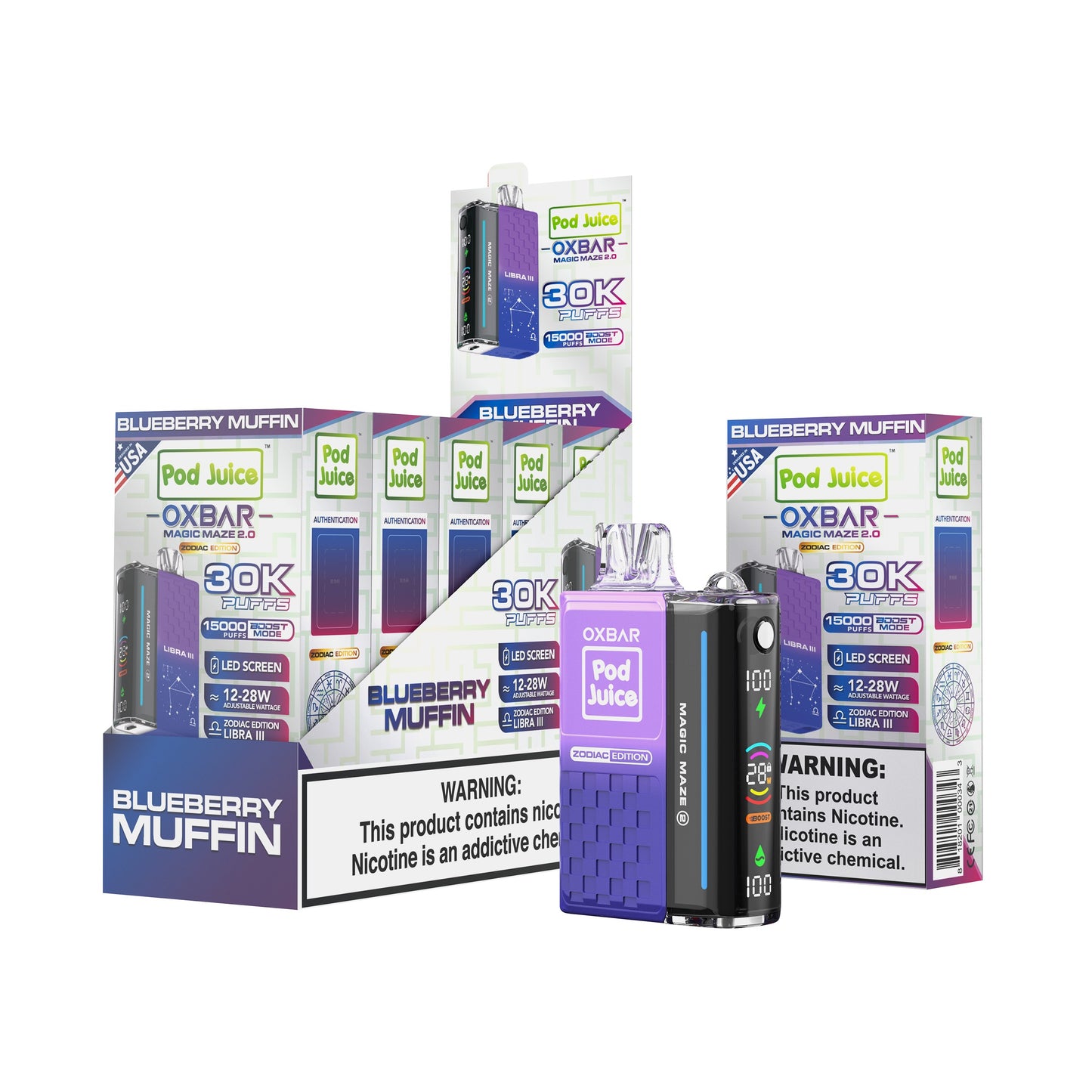Oxbar Magic Maze 2.0 Pod Juice 30K Disposable Vape - Black Coral Wholesale