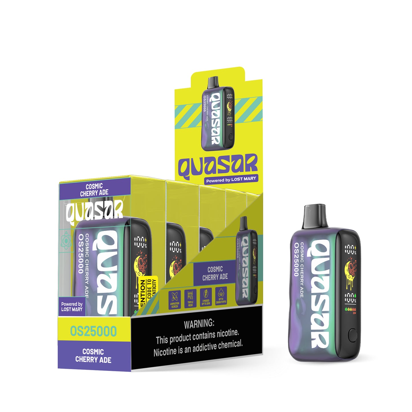 Quasar OS25000 Disposable Vape - Black Coral Wholesale