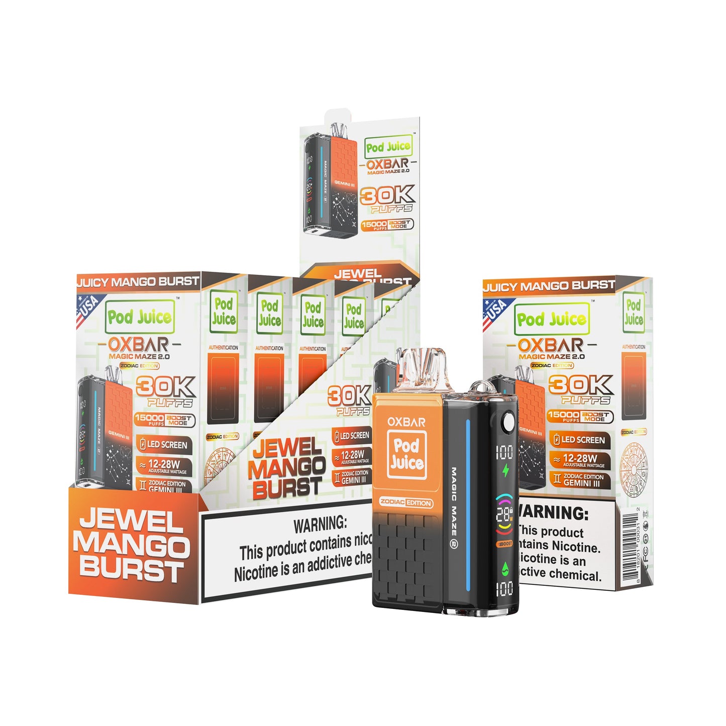 Oxbar Magic Maze 2.0 Pod Juice 30K Disposable Vape - Black Coral Wholesale
