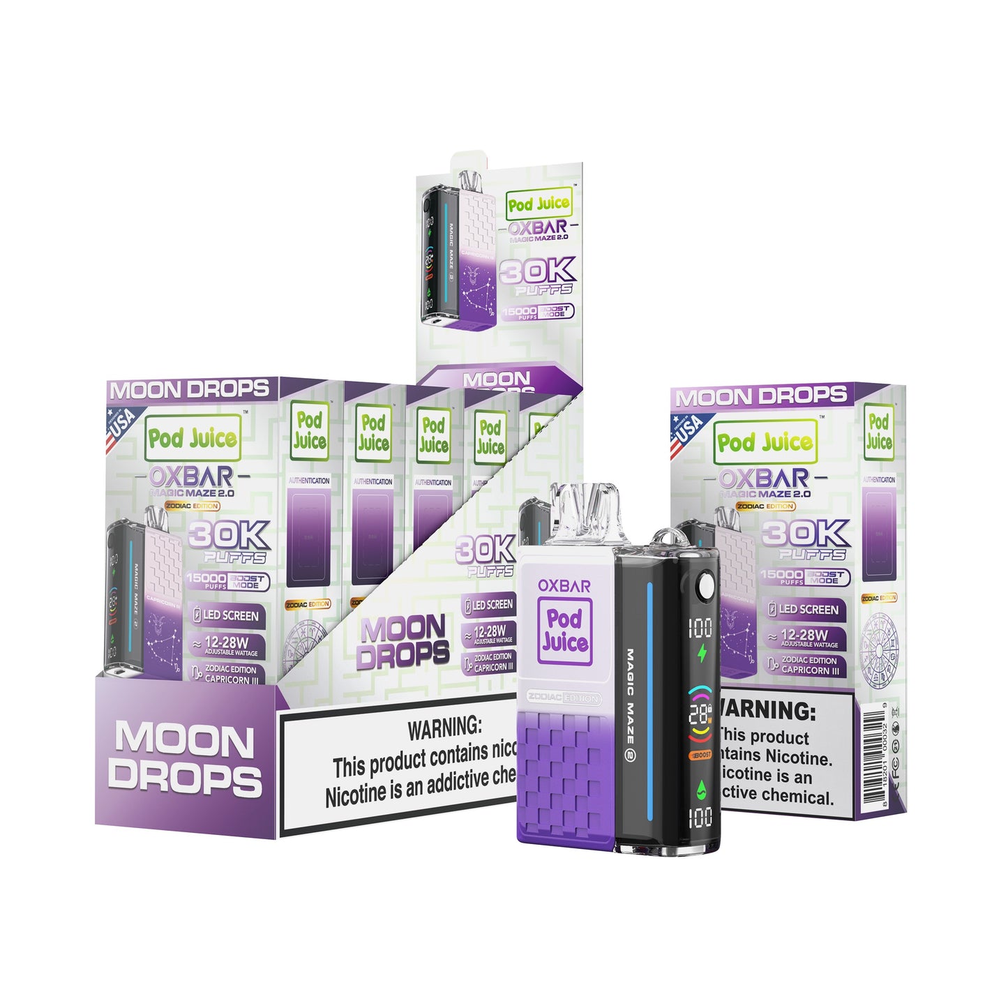 Oxbar Magic Maze 2.0 Pod Juice 30K Disposable Vape - Black Coral Wholesale