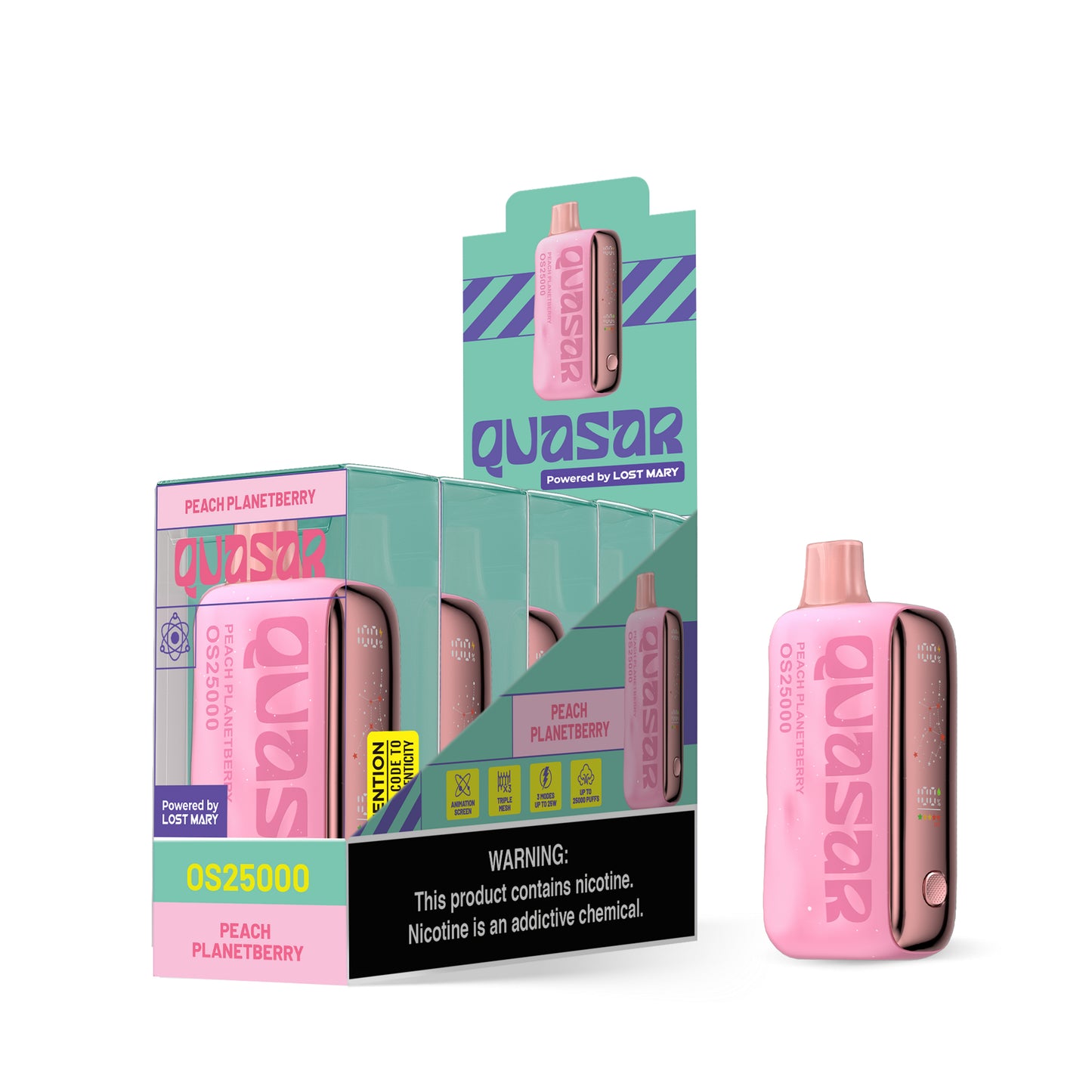 Quasar OS25000 Disposable Vape - Black Coral Wholesale