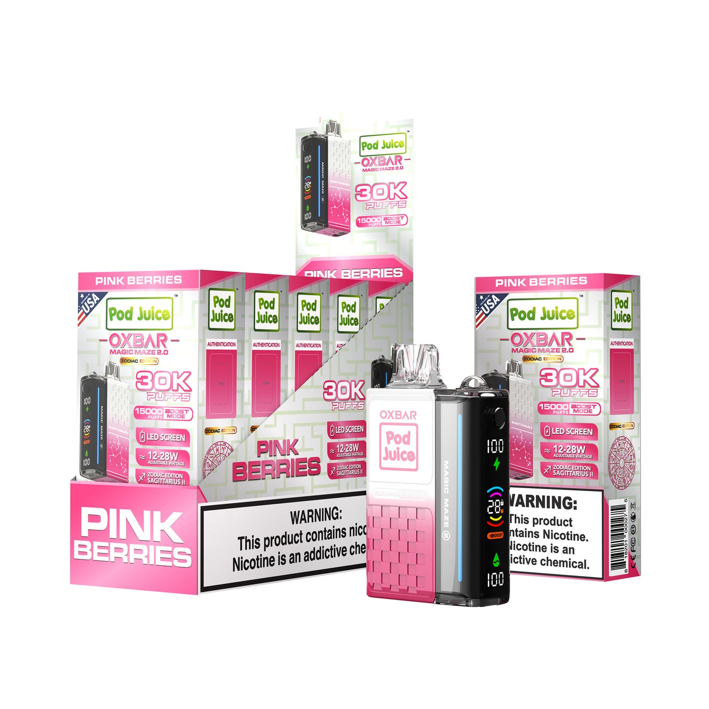 Oxbar Magic Maze 2.0 Pod Juice 30K Disposable Vape - Black Coral Wholesale