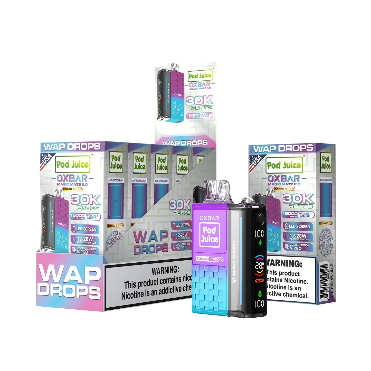 Oxbar Magic Maze 2.0 Pod Juice 30K Disposable Vape - Black Coral Wholesale