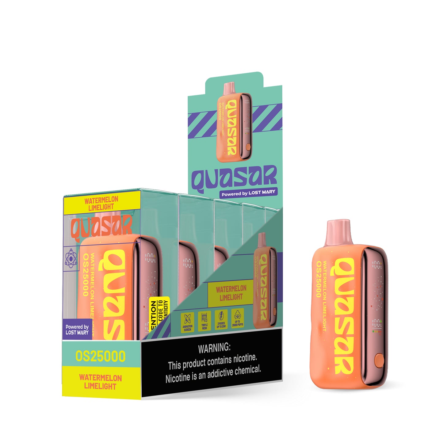 Quasar OS25000 Disposable Vape - Black Coral Wholesale