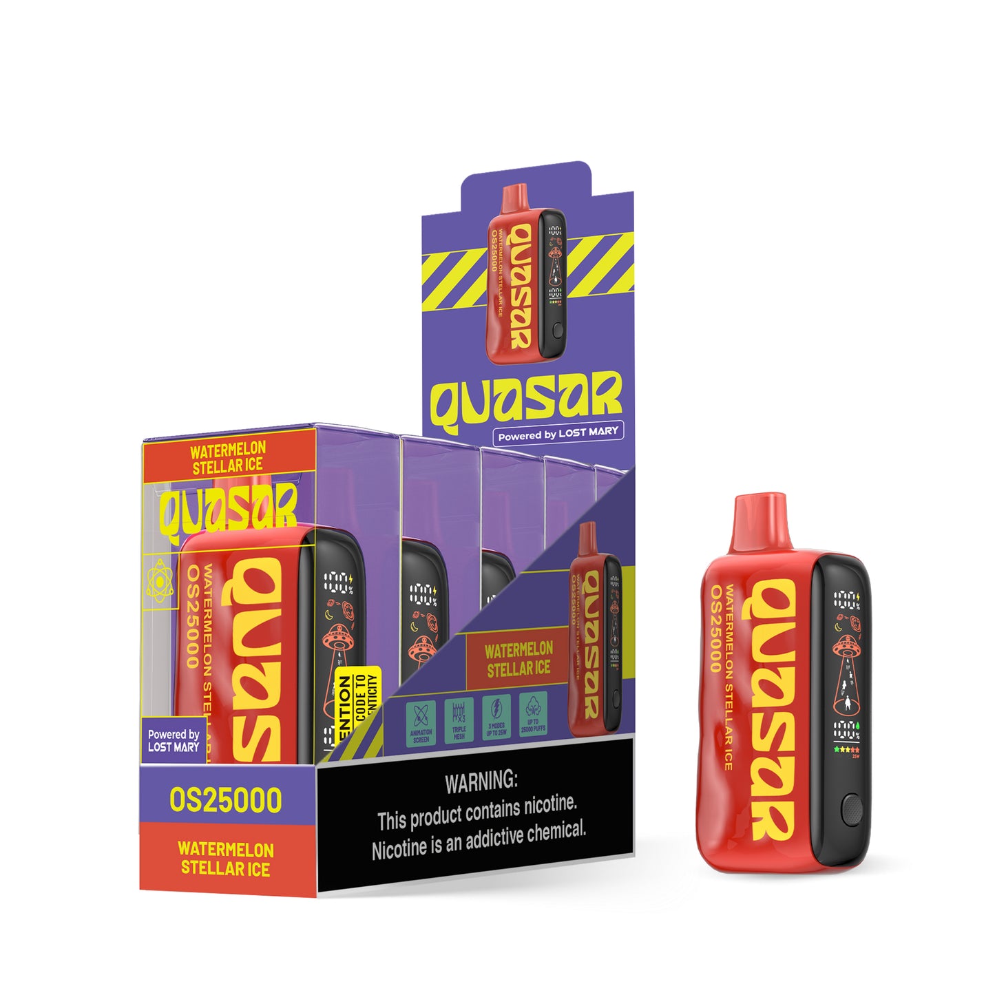 Quasar OS25000 Disposable Vape - Black Coral Wholesale
